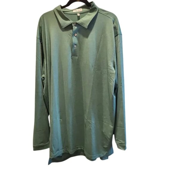 Peter Millar Other - Peter Millar Summer Comfort Long Sleeve Green Polo Size 2XLT
